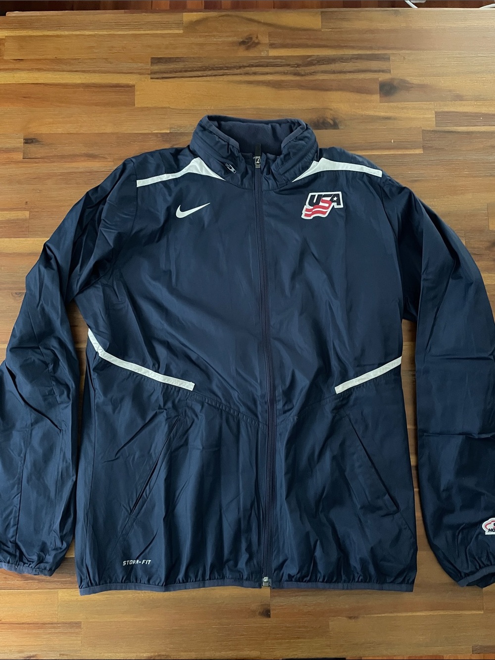 USA Hockey Nike Navy and White USA Track Jacket